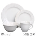 White Glaze cerâmica em relevo Jantar Set